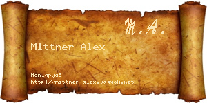 Mittner Alex névjegykártya
